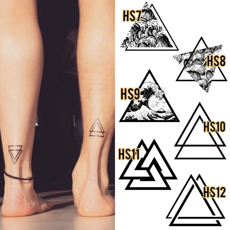PRIA Temporary Tattoos Triangle Tattoos Men's Tattoos Hand Tattoos Small  Tattoos Minimalist Tattoos - HS | Shopee Singapore