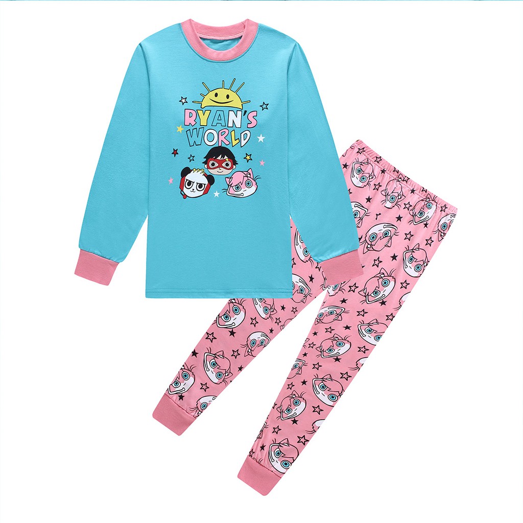 Kids Girls Long Sleeve Pajamas Ryans Toy Ryan S World Fashion Ryan Sleepwear Nightwear Children T Shirts Pant Girl Pjs Set Merch T Shirt Little Girl Children Nighties Nightgown Shopee Singapore - details about kids boys girls marshmello roblox t shirt surprise doll unicorn ryan toy pajamas