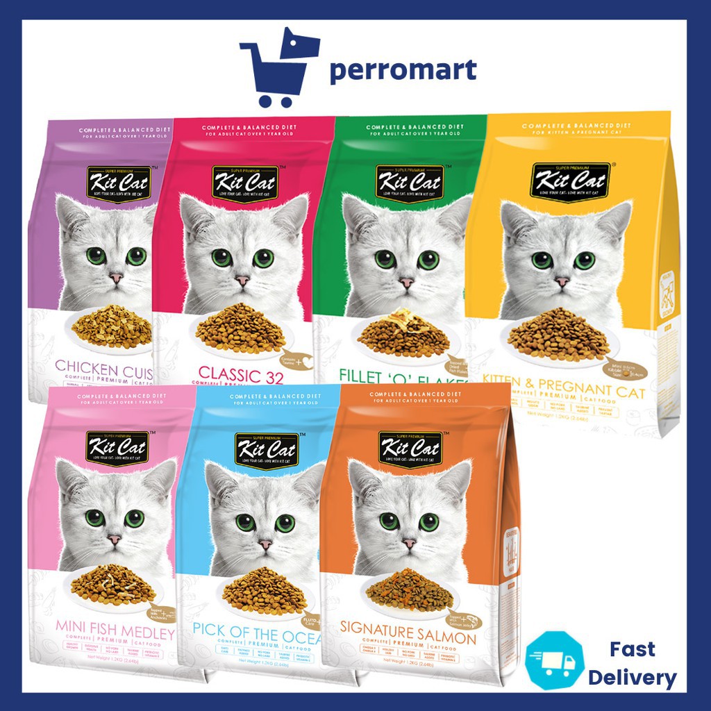 [Bundle of 2] Kit Cat Premium Dry Cat Food 1.2kg [7 Flavors] Shopee