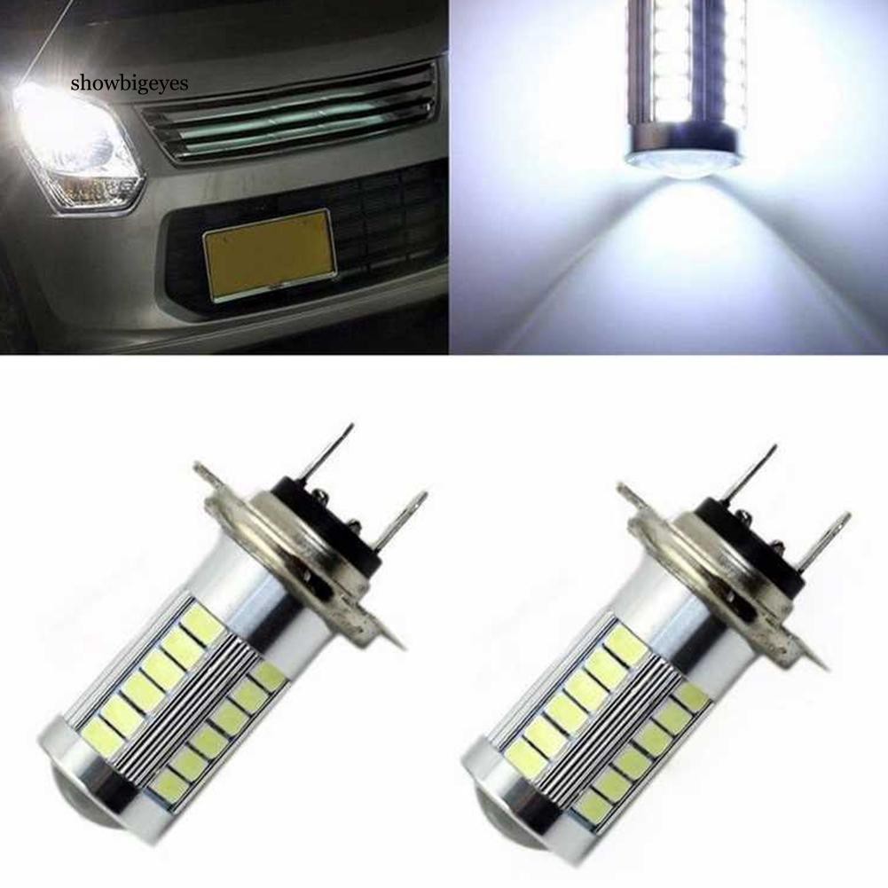 2pcs H7 White 5630 33-SMD LED 12V DRL Auto Car Fog Light Headlight Lamp Bulbs