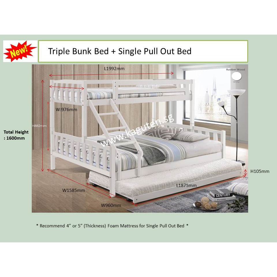 queen single bunk bed