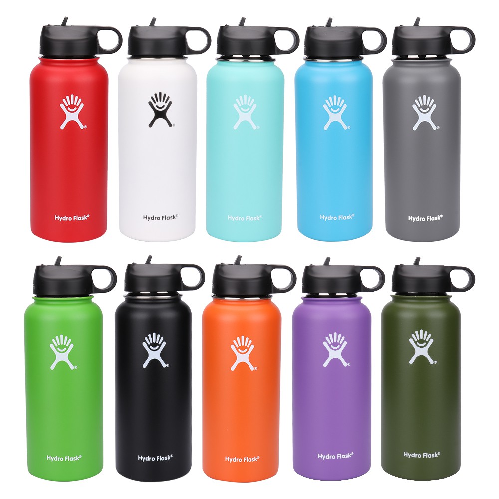 green hydro flask with straw