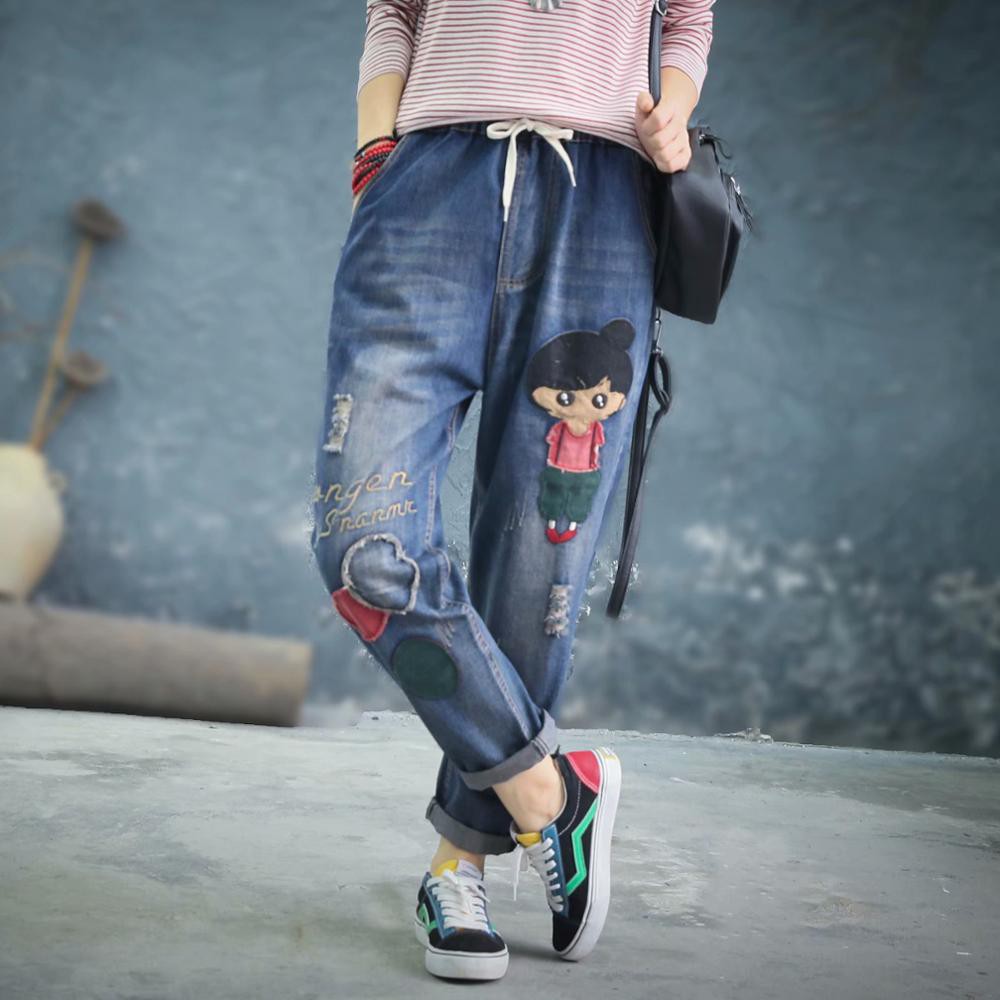 Featured Mum Jeans Mujer Women Boyfriend Jeans For Woman Mom Jeans Harem Cartoon Print Pants Denim Plus Sizejeans Mujer Jean Femme Party Clothing Shopee Singapore