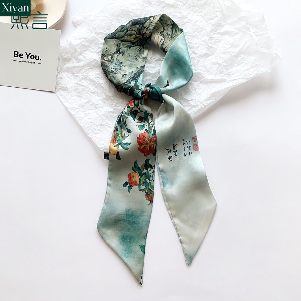 Long Narrow scarf Fashion silk neckerchief used as twilly scarf Hair