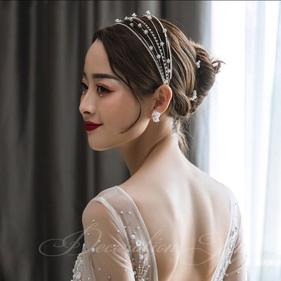 ﹢✩【freight free】2020 new Korean bridal crown headdress vintage diamond  multi-layer hair hoop wedding dress accessories | Shopee Singapore