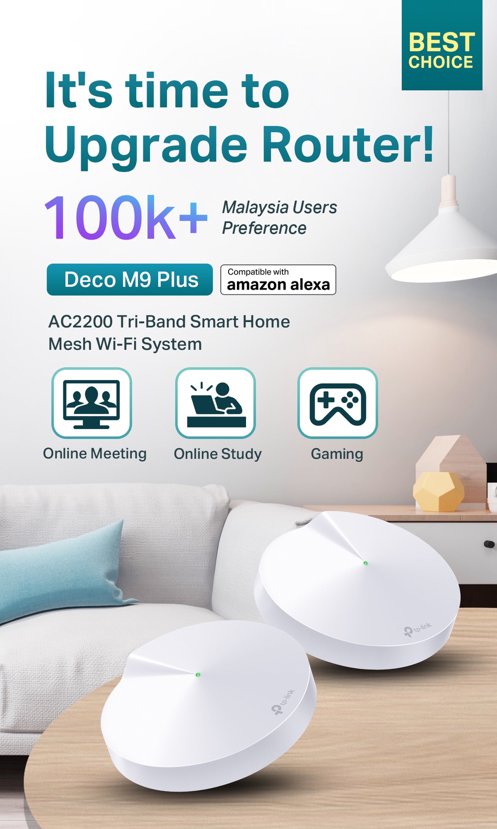 Tp Link Deco M Plus Pack Ac Tri Band Gigabit Wifi Mesh Router Whole Smart Home Mesh