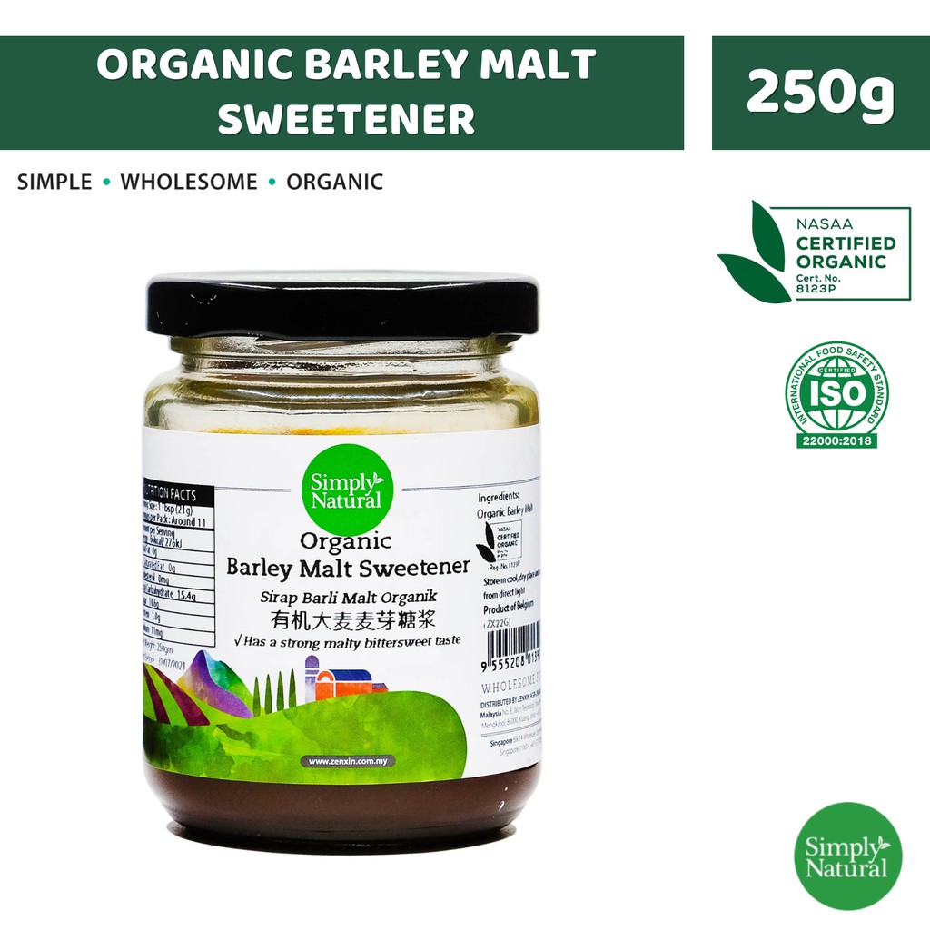 Simply Natural Organic Barley Malt Sweetener 250g Belgium Shopee Singapore