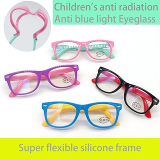 Image of thu nhỏ Children's Anti-blue light Anti-myopia anti-Radiation non-degree ultra-light glasses Kids silicone frame Eyeglass #0