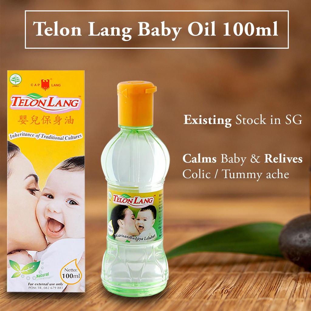 100ml Telon Lang Cap Lang Baby Oil For Colic Soothing The Stomach Helps Baby Relax Minyak Telon Telon Oil Shopee Singapore