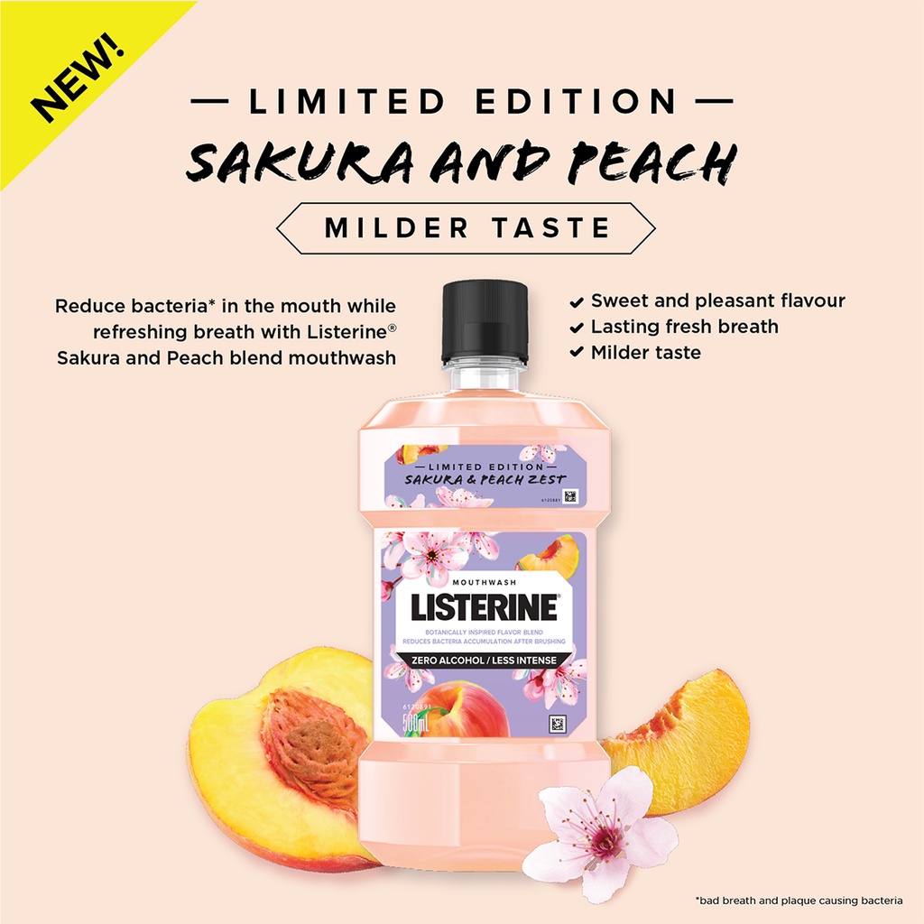 Image of Listerine Limited Edition Mouthwash Sakura & Peach Zest, 500Ml #1