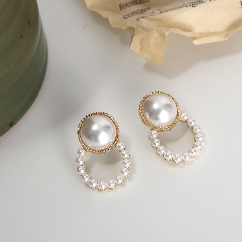 Details about  / elegant 9-10mm south sea round white pearl earring 925s aijiang