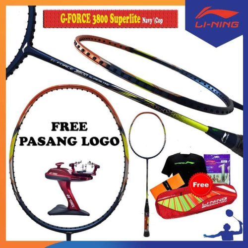 Badminton Lining G Force 3800 Superlite Original Badminton Racket Navy Cop Badminton Racket Equipment Shopee Singapore