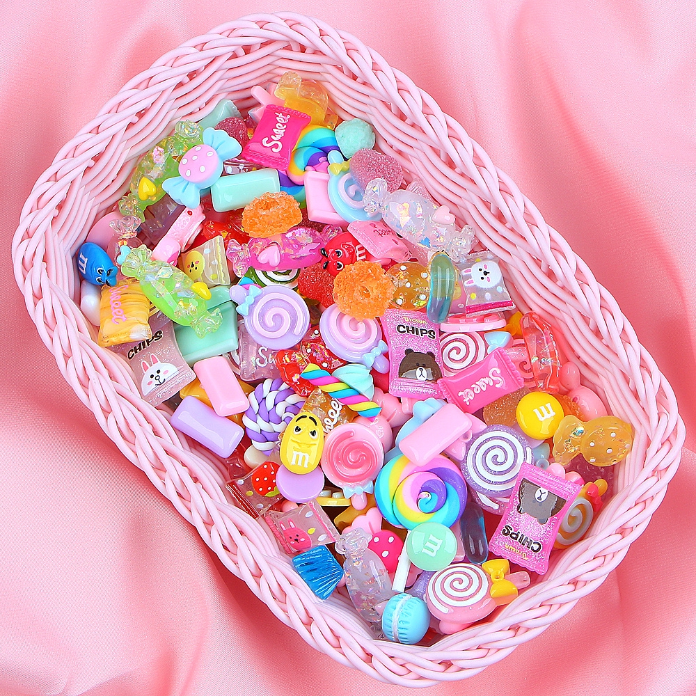 20pcs Resin Candy Sweetie Flatback Slime Charm for Scrapbook Ornament DIY  Crafts