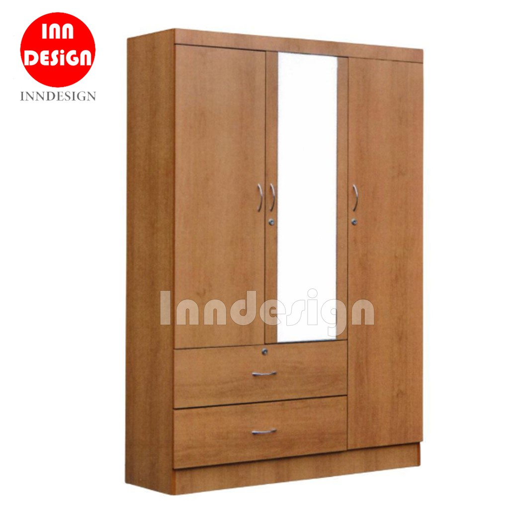 Cherry Iii 3 Doors Wardrobe Standalone Wardrobe With Mirror