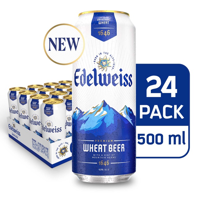 Edelweiss Weissbier Wheat Beer Can, 500Ml [Bundle Of 24] Shopee Singapore