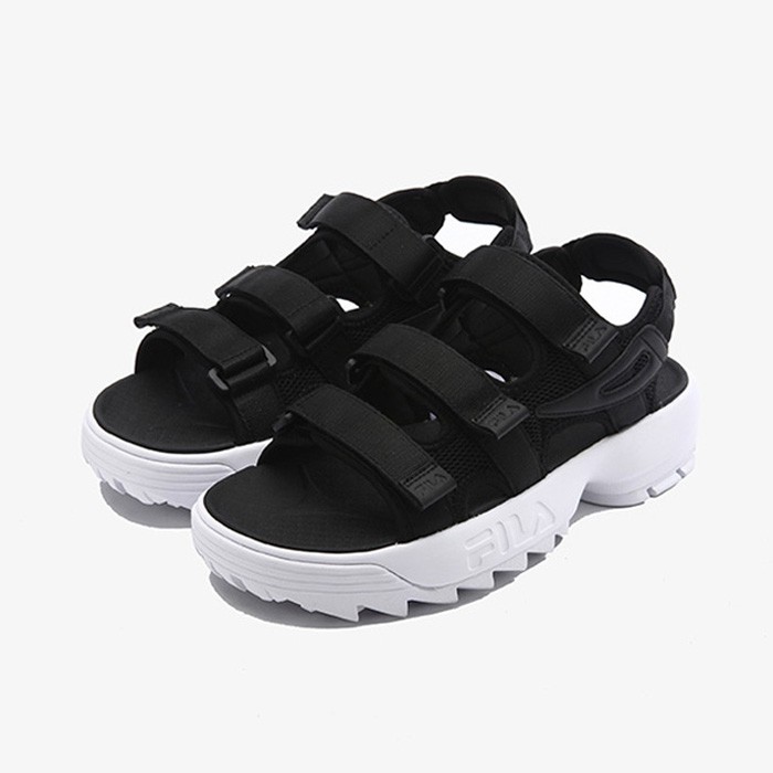 fila black sandals