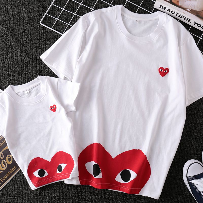 cdg half heart tee