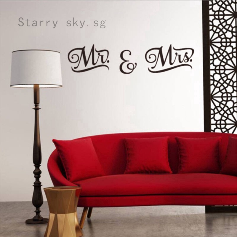 Romantic Mr Mrs Love Marriage Bedroom Decor Wall Art Stickers Decals Diy Decor