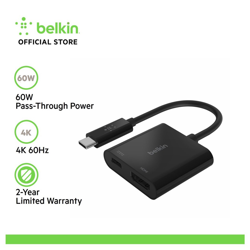 Belkin AVC002btBK USBC to HDMI + Charge Adapter Shopee Singapore