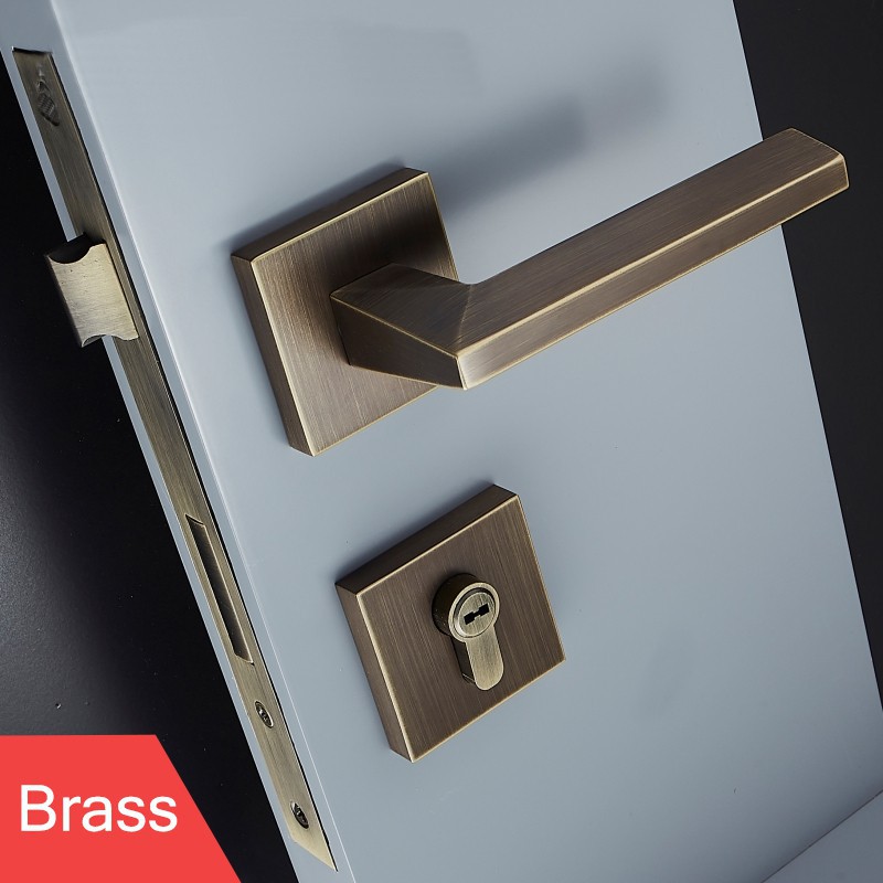 Bedroom Door Handle Lock Set Brass Door Locks