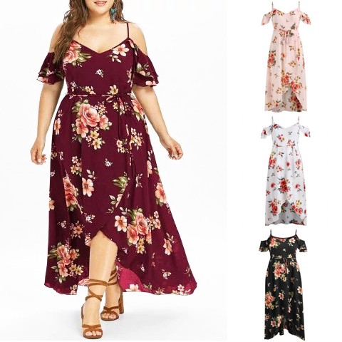 cold shoulder hawaiian dress