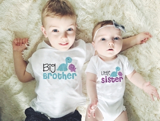 Image of Big Brother Lil Sister T-shirt Bodysuit Big Brother Little Sister/brother Family Matching Romper