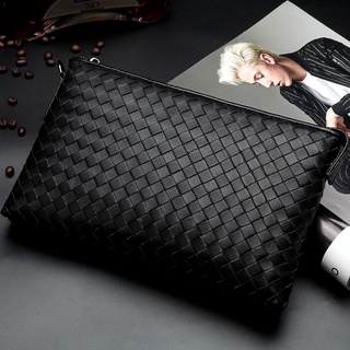 TIANHONGDAISHU Large Capacity Soft Leather Mens Handbags Business Clips Small Clutch Bags Male Envelope Bags Purse Wallet 