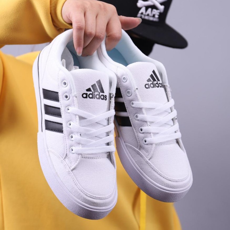 adidas white flat shoes