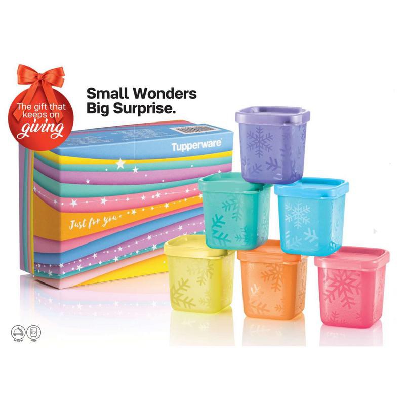 Tupperware Gift Set Rainbow Cubes 80ml Small Container 6 Pcs With Gift Box Shopee Singapore