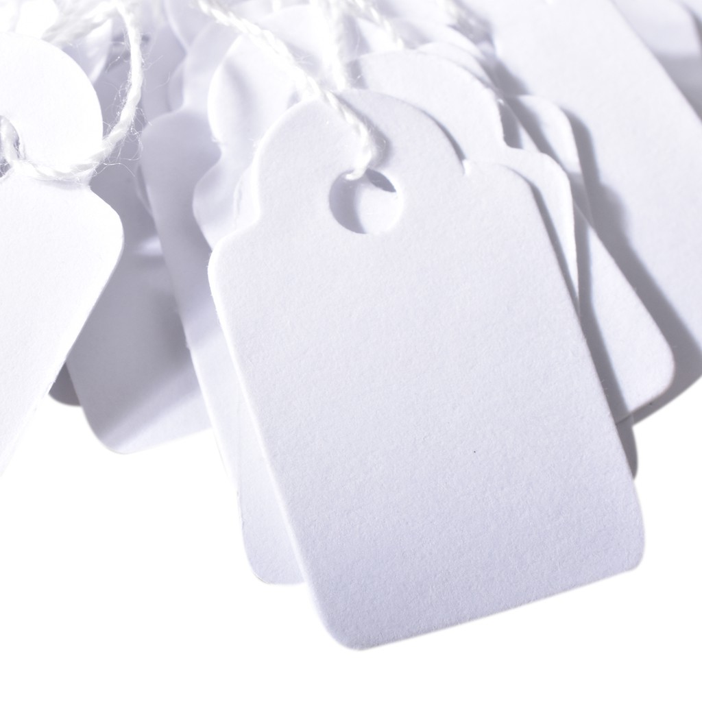 Best selling 100 pieces of white blank jewellery label price tag gift