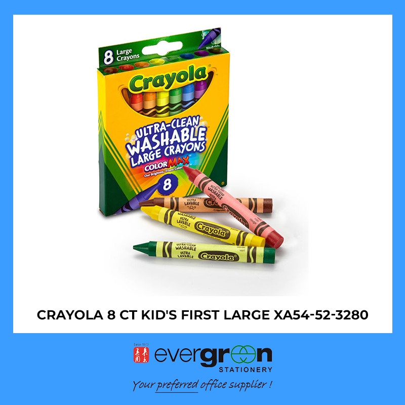 Crayola 52-3280 Large Crayola Washable Crayons 8 Pack 