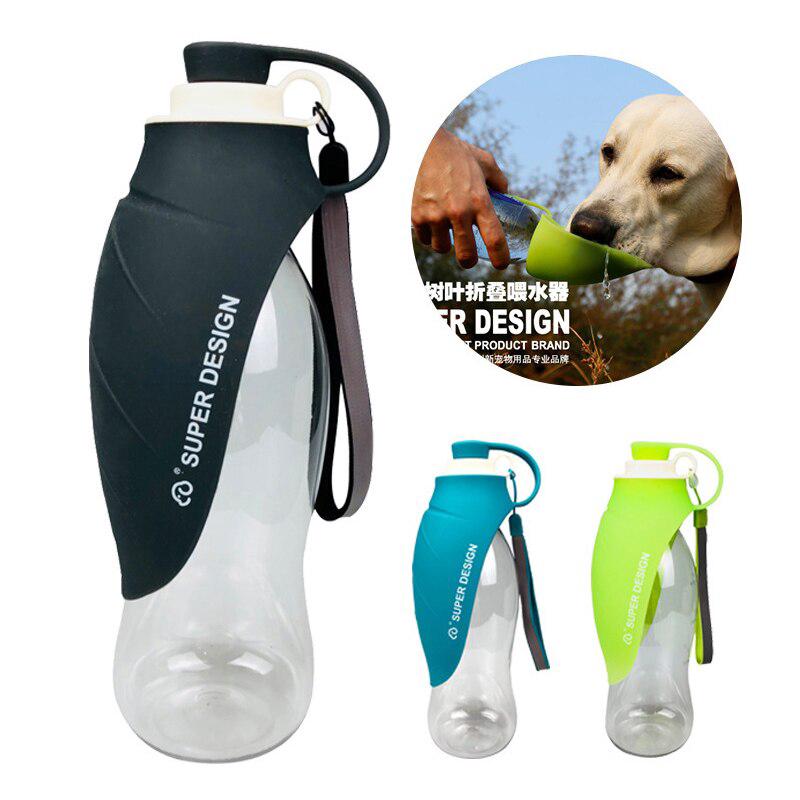 Plastic Outdoor Dog Feeders Pet Cat Dogs Bowl Bottle Water Feeding
