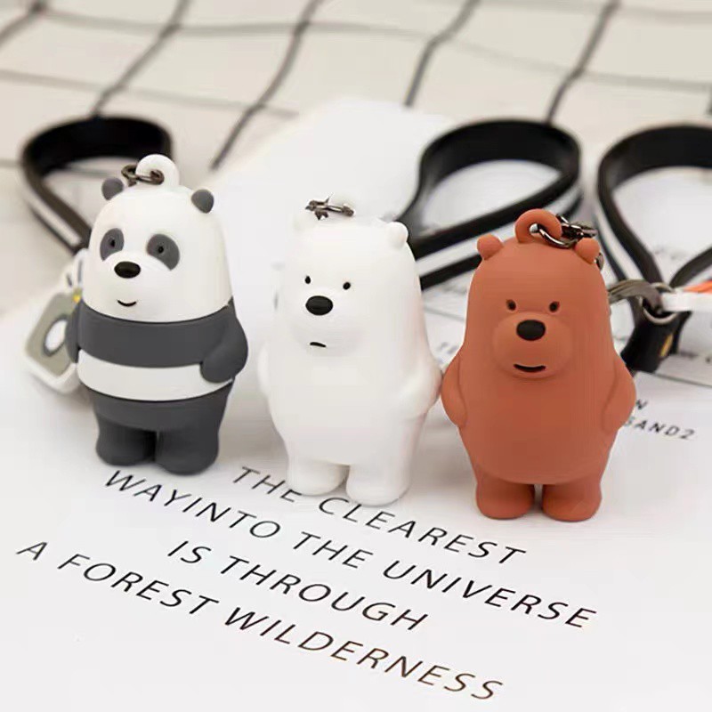 6cm 1 Piece We Bare Bears Key Chain Keychain Cartoon Grizzly Ice Bear 