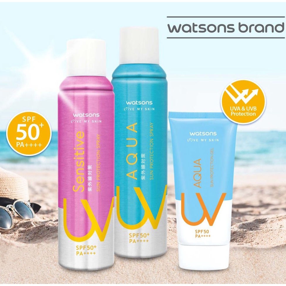 WATSONS Sensitive UV Sun Protection Spray SPF50+ PA++/Aqua UV Sun
