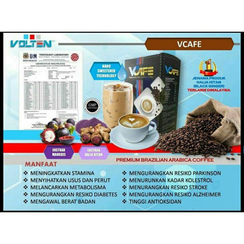 Free Gift 100 Original Halal Volten Dr4 Vcafe Premium Brazilian Arabica Coffee Ekstrak Halia Hitam 20 Sachets Shopee Singapore