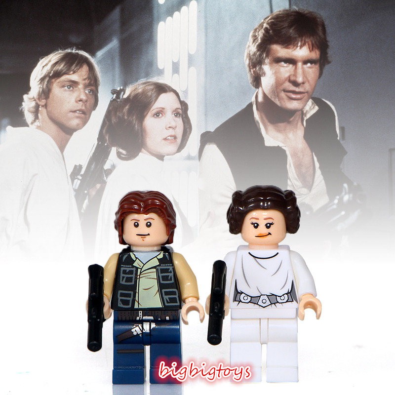 princess leia and han solo lego figures