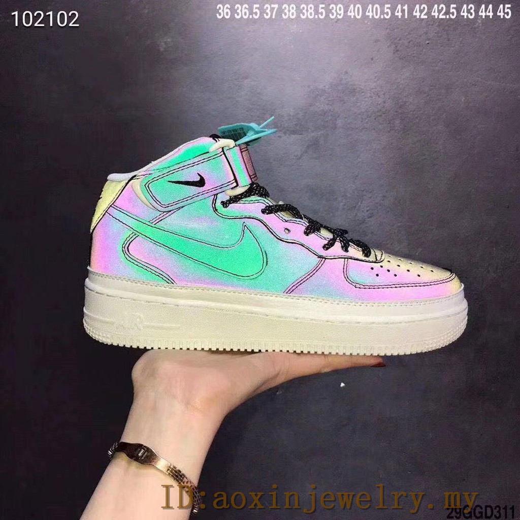100%Nike air force 1 mid air force one chameleon | Shopee Singapore
