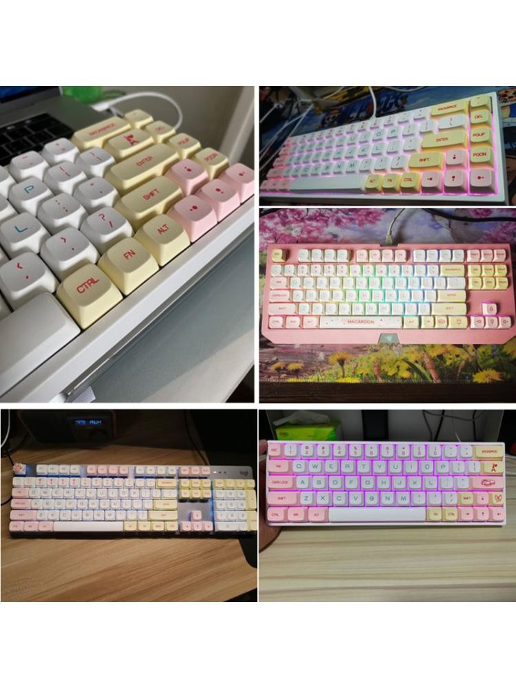 Retro Macaroon Premium keycaps Electronics & Accessories Keyboards ...