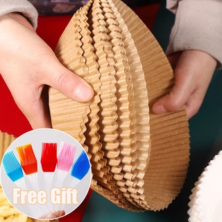 [ Free Gift ] 100pcs 20cm Air Fryer Disposable Baking Papers Non-Stick Steamer Round Parchment Paper Liners Kitchen Accessories