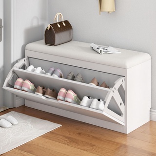 shoe rack Shoe Stool Home Entry Door Tipping Bucket Shoe Stool Cushion ...