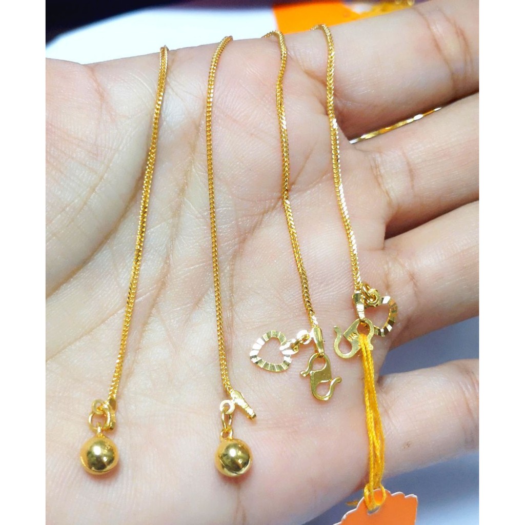 Hand Chain Feet Belut Padu Gold 916 Tulen 1mm Width Shopee Singapore