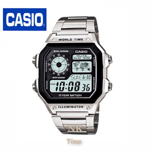 stainless steel casio watch