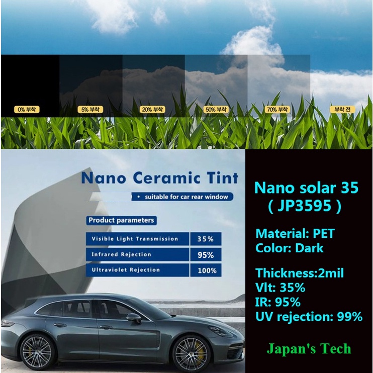VLT 35% HOHO 4mil Nano Ceramic Solar Tint UV Proof Car Window Film 60x30 