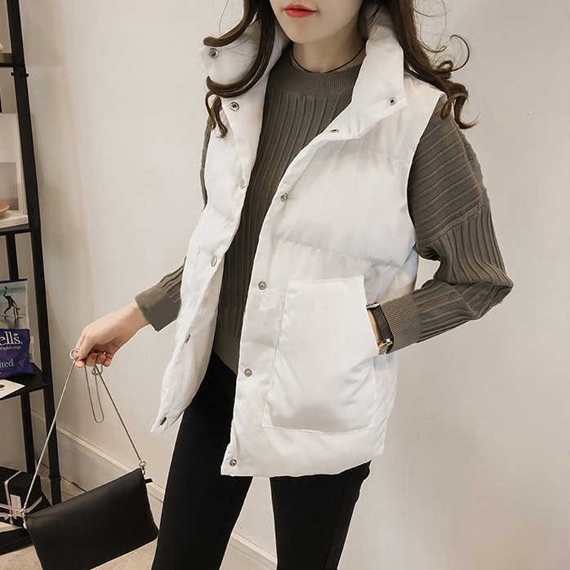 Women S Korean Short Coat Vest Autumn And Winter New Solid Color