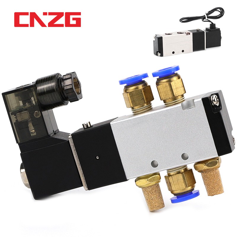 4V11006 Air Solenoid Valve 5 Way Port 2 Position Gas Pneumatic