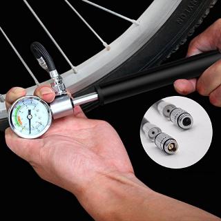 Portable Bicycle High-Pressure Hand Air Pump with Gauge Bike Glueless Puncture Tire Repair Tool Kit Fits Presta Schrader Valves #4