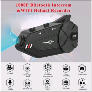 Freedconn R1 Plus Motorcycle Camera Wifi Video Recorder Bluetooth 5.0 Motorcycle Group Intercom