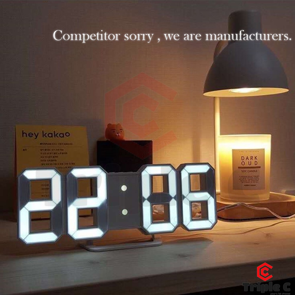 Led Jam Dinding 3d Led Wall Clock Alarm Clock Meja Modern Digital Shopee Singapore
