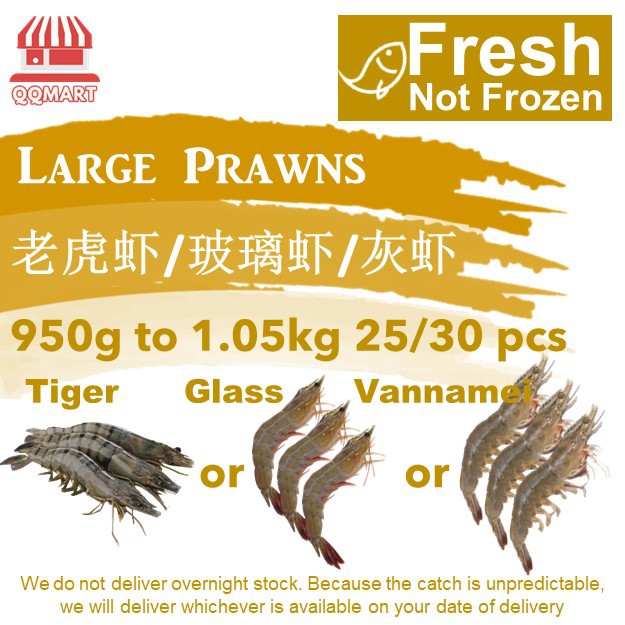 Fresh Seafood (Not Frozen) - Fresh Tiger, Vannamei, Glass Prawns - Direct from Fishery Port to your Doorstep