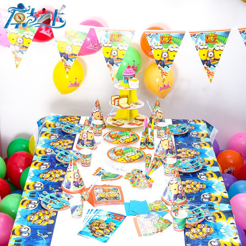 Minions Theme Party Decoration Happy Birthday Pack Set Cup Plate